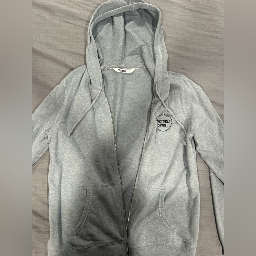 Victoria's Secret VSX Sport Heather Gray Top Zipper Hoodie Size M
